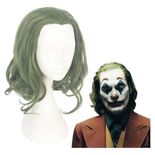 Cosplay Joker Cosplay Wigs Mens Womens 12 inch Heat Resistant Fiber Green Green Anime