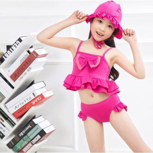 DSZL Creative high-grade children swimsuit new Korean bikini girl swimsuit three-piece set