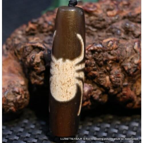 Magic Energy Tibetan old Agate King Spider dZi Bead Pendant Amulet Talisman UP17 LKbrother Talisman UPD210619A4