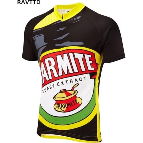 Marmite Cycling Jerseys Quick-Dry Bike Jersey Sportswear Clothes Racing MTB Bicycle Clothing black/yellow