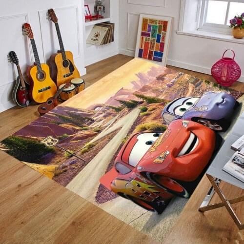 Cartoon McQueen Baby Play Mat 80x160CM Carpet Childrens Room Playmat Short Plush Non-slip Bedroom Mat Rugs for Boys Bedroom