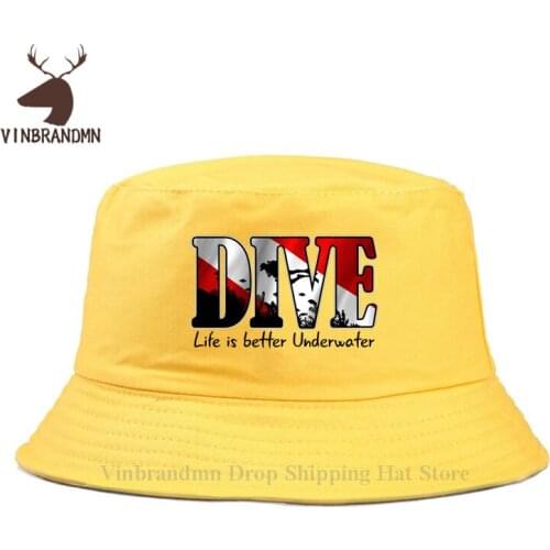 New Scuba Dive Club Latest fashion Bucket hat Life is Better Underwater Sea Water Sports Diver Gift idea Baseball caps men women