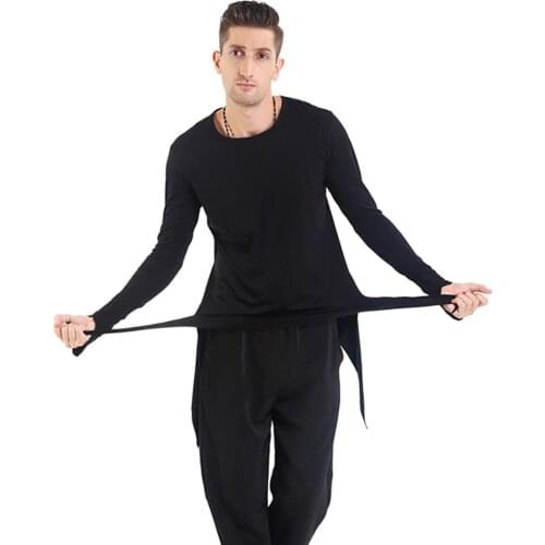 Pleated Latin Dance Tops for Male Black Modal Shirt Fashion Men Ballroom Competitive Professional Clothes Chacha Wears N3010