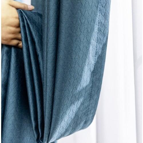 New Thick Chinese Style Full Blackout Insulation Cloth High-end Modern Nordic Minimalist Curtains for Living Room Bedroom