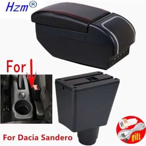 For Dacia Sandero armrest box central Store content Storage box Dacia stepway armrest box with USB interface