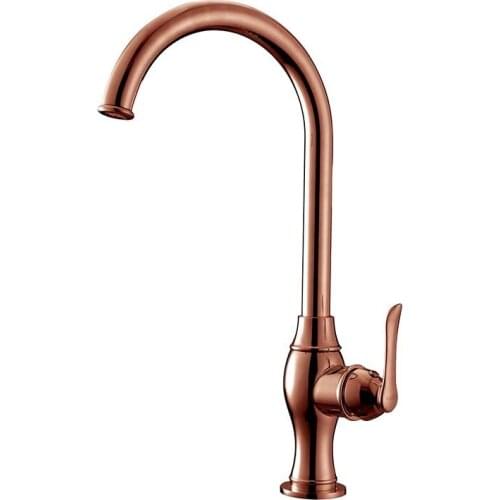 Direct sales gold rose color copper vegetable basin faucet cold and hot water kitchen faucet European sink faucet