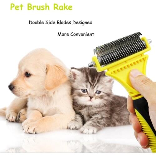 Pet Dematting Comb Multi-Functional Pet Grooming Brush Practical Pet Grooming Tool With 2 Sided Undercoat Rake Remove Hair