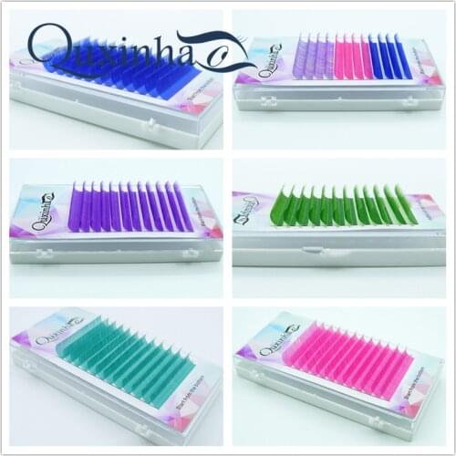 QUXINHAO C/D 0.07/0.1mm 8/15mm False Lashes Multicolor Color Eyelash Individual Colored Lashes Faux Volume Eyelash Extensions