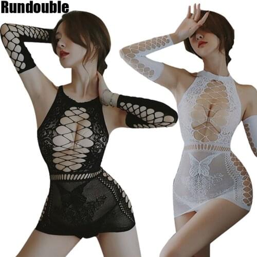 Sexy Women Sling Buttock Dress Hollow Fishnet Underwear Bandage Lingeries Exotic Ladies Tempertation Sleepwear Nightdress Hot