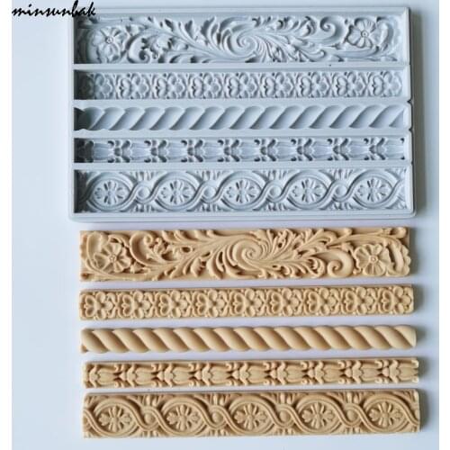 Minsunbak Twist Rope Modeling Silicone Mold DIY Woven Twine Fondant Cake Border Decoration Tool Chocolate Sugarcraft