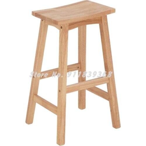 Nordic Solid Wood Bar Chair Bar Stool Household Chair High Stool Mobile Phone Shop Front Desk Milk Tea Shop Stool Modern Simplic