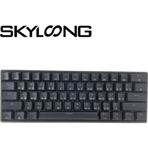 Skyloong SK61 Russian Version 61-Keys USB Wired Mechanical Keyboard Gaming Accessories Mini Teclado PC Gamer Gateron Yellow Gk61