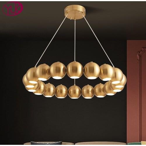 New modern led chandelier for living room luxury gold/chrome hanging light fixture home decor ring design indoor lighting