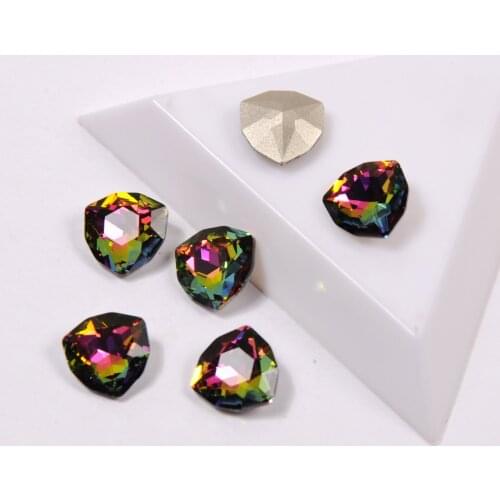 Super Beauty VM Colors Top Quality Glass Crystal Strass Pointback 12mm 17mm Nail on Rhinestones For Nails Art Decoration