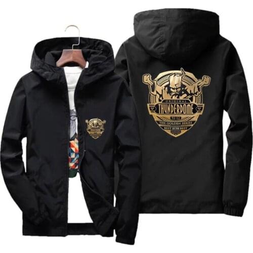 Thunderdome ID Hardcore Techno and Gabber Jacket Mens Windbreaker Zipper Hooded Sun Protection Thin Coat Sports Jackets 6XL