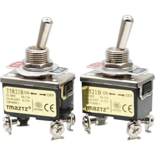 2pcs On Off SPST Toggle Switch Heavy Duty with Waterproof Cover 12V 15A/250 VAC 10 A/125VAC