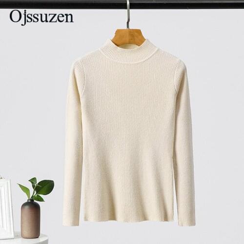 Spring 2021 Knitted Sweater Women White Grey Clothes O Neck Slim Soft Womens Pullover Ladies Autumn Winter Cheap Basic