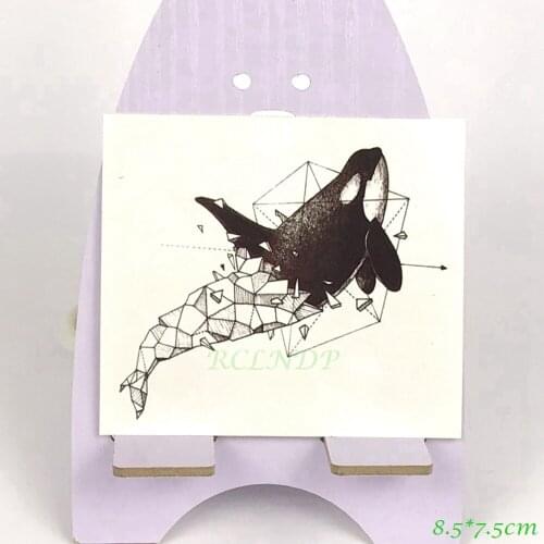 Waterproof Temporary Tattoo whale shark dolphin paper folding art tatto stickers flash tatoo fake tattoos for girl women kid