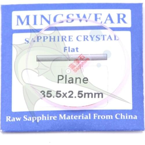 High Quality Flat 35mm Sapphire Glass 2.5mm Thickness Flat Round Waterproof Watch Parts Sapphire Glass Replacement