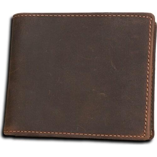 High quality men Anti-theft brush wallets genuine leather money short Purse man Credit Card holder men wallets Male Clutch Bag