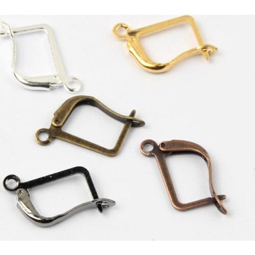 20Pcs/lot Gold Color French Earring Hooks Lever Back Open Loop Setting for DIY Earring Clips Clasp Jewelry Making Accessories