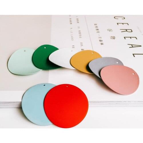 ZEROUP Multicolors Concave Concave Shape Eardrop Metal Diy Material Pendant Necklace Earring Charms Jewelry Component 6pcs