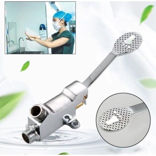 1 Pc Switch Control By Floor Foot Pedal Valve Copper Bathroom Basin Faucet Single Cold Tap Hotel Pedal Water Faucet