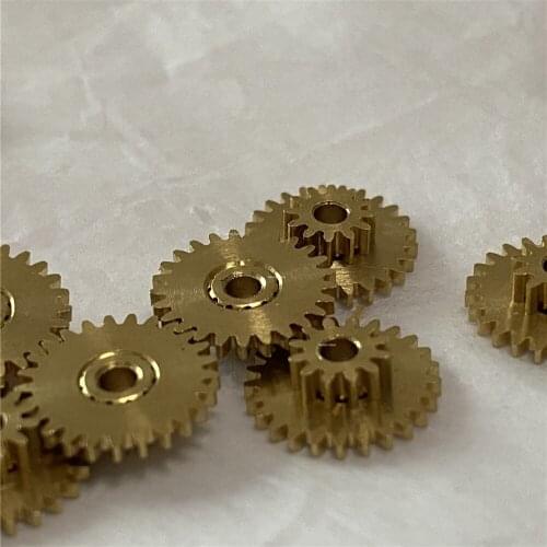 2PCS 0.4M 12/25T 2.02mm Duplex Gear DIY Toy Model (Total Thickness: 3 mm)