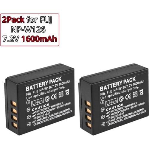 2pcs NP-W126 np-w126 NP-W126S Camera Battery for Fuji HS50 HS35 HS33 HS30EXR XA1 XE1 X100F X-T10
