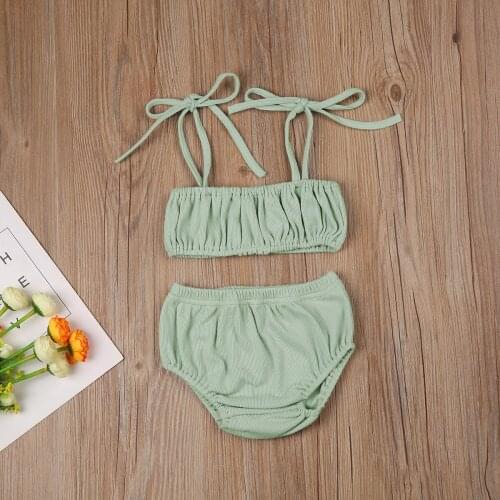 2020 Baby Summer Clothing Newborn Baby Girl Clothes Sleeveless Suspender Top+Shorts Pants Outfits Set