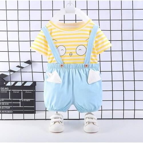 2021 New Baby Girl Clothes Toddler Kids Clothes For Boys Sport Suit Short Sleeve T-shirt+Pants 2 pcs Children Sets 1-3 Age