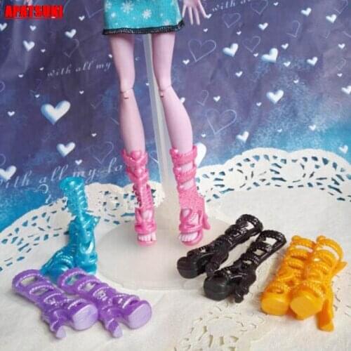 5pairs/lot Plastic High Heel Shoes For Monster High Dolls High Heel Boots Shoes for Monster High Doll Accessories Kids Toy