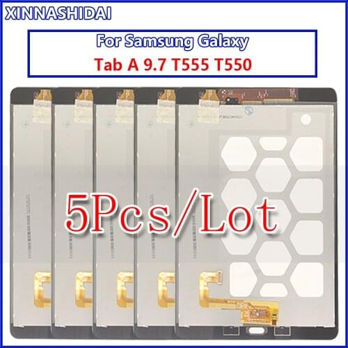 5PCS/LOT For Samsung GALAXY Tab A 9.7 SM-T550 T550 T551 T555 Display Touch Screen Digitizer Sensors Assembly Panel Replacement