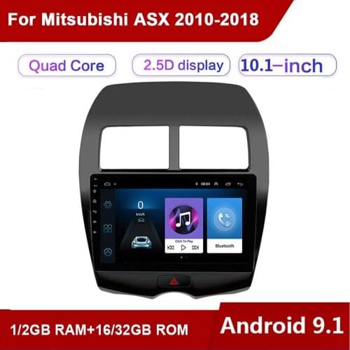 Android 9.1 GPS Navigation Stereo 2 din Car Multimedia Player For Mitsubishi ASX 2010-2017 10 Inch 2.5D Full Touchscreen Wifi DV