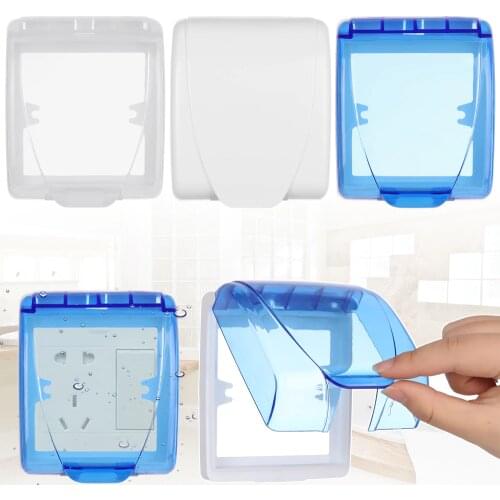 White Transparent Switch Cover Waterproof Box 86Type Socket Protector Electric Plug Cover Child Safety Box Bathroom Supplies