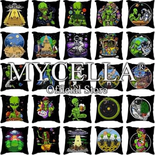 Alien Gifts Pillow Cover Living room Decorative Pillows Christmas Cushion Cover Couch Plaid Pillow Chair Cushion Cover 45X45cm