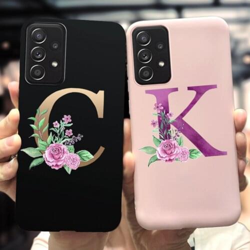 For Samsung A72 5G Case For Funda Samsung A72 2021 4G Cover A725F A726B Custom Capital Letter Name Phone Case Silicon Soft Coque