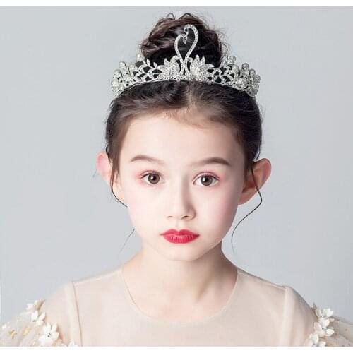 Childrens Crown Headdress Princess Girl Crown Crystal Childrens Birthday Rhinestone Head with Travel Shooting Headdress
