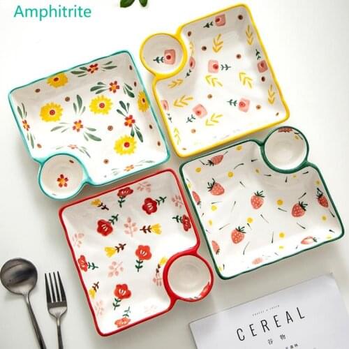 Creative Cookie Dish With Vinegar Sign Custom Breakfast With Creative Grid Sushi Girl Cooking Plate Supplies Ceramica Salver