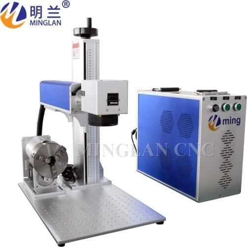 4 axis 30W Fiber Laser Marking Machine Metal Laser Engraver Machine
