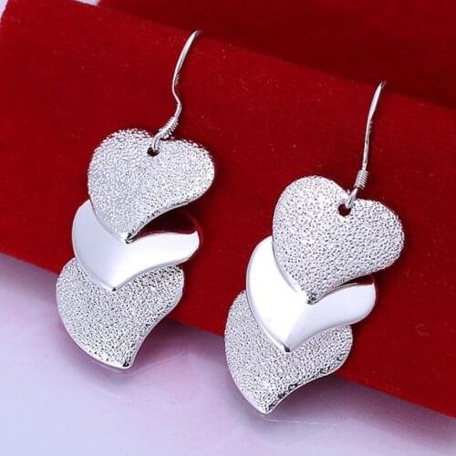 Fashion jewelry Earring For Women, Plated Earrings Gloss Heart Earrings E191 /FLYUGFPI PXJOAOPR silver color