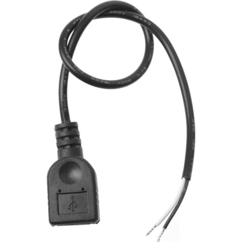 N0HC 1Pc USB 2.0 Female Jack 2 Pin 2 Wire Power Charge Cable Cord Connector DIY 30cm