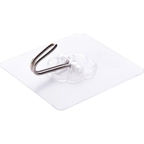 Wall Hanging Hook Seamless Hook PVC Perforated Four-leaf Clover Transparent Kitchen Hook Waterproof Bathroom Accessory Set