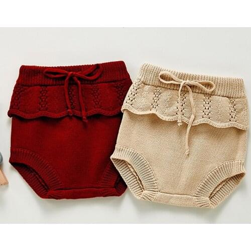 Korean Style Infant Baby Girls Knitting Solid Color PP Shorts Spring Autumn Toddler Baby Girl Pants Fashion Casual Shorts