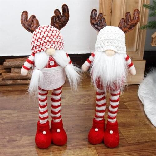 48cm Faceless Gnome Plush Doll Merry Christmas Decoration Adjustable Funny Standing Elf Doll Pendant Home Ornaments Xmas Gift