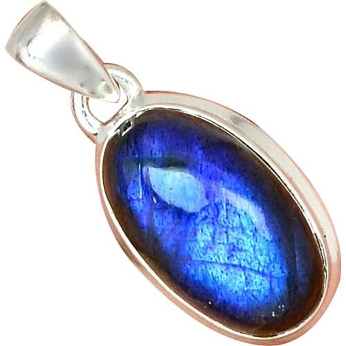 Genuine Labradortie Pendant 925 Sterling Silver, Women Hand Made Fine Jewelry Gift