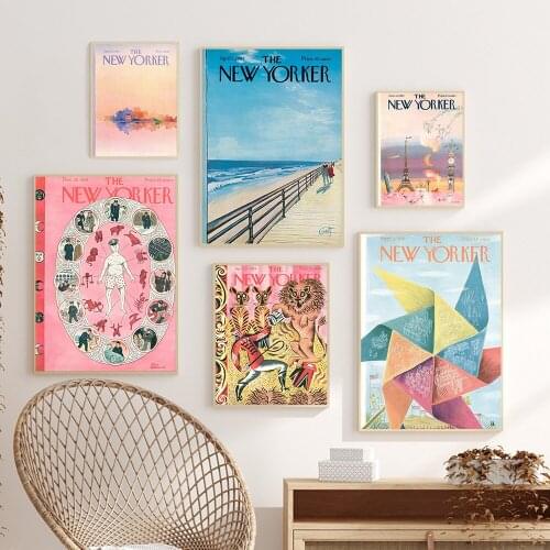 The New Yorker Magazine Covers Posters Interior Pastel Colors Wall Art Print Decor Nordic Modern Canvas Painting For Living Room