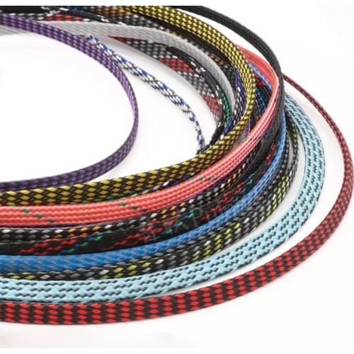 Multicolor Ø8mm PP Cotton + PET Nylon Braided Sleeve Tube For Automotive Wiring And Cables -60℃~125