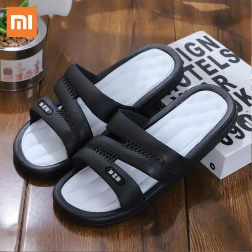 Xiaomi Korean Style Slippers Men Women Summer Home Bathroom Indoor Floor Flat Shoes Thick-soled Beach Outdoor Non-slip Flip Flop