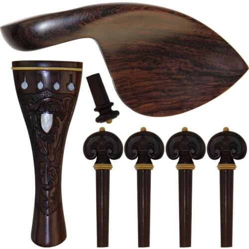 Violin Part 4/4 horns wood gorgeous patterns carved polished high-grade violin accessories / set